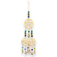 Carillons Indiens - Tri-Pentagramme en Laiton - 7 Cloches - 9,5x32cm