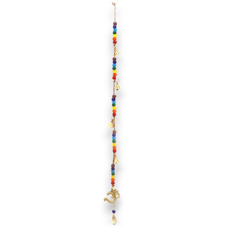 Carillons Indiens - Cloches OM en Laiton avec Perles de Chakra - 53 cm