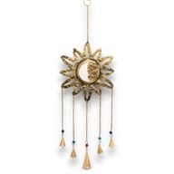 Carillons Indiens - Miroir Soleil Lune Sm 5 Cloches - 12x65cm