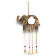 Carillons Indiens - Miroir Éléphant Grand 4 Cloches - 24x60cm
