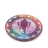 Porte-Encens Disque en Stéatite 10 cm - Ganesha