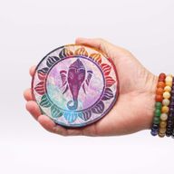 Porte-Encens Disque en Stéatite 10 cm - Ganesha