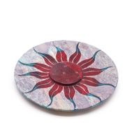 Porte-Encens Disque en Stéatite 10 cm - Fleur de Soleil (porte-5 bâtons)