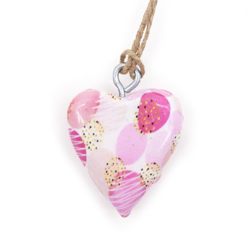 Petits Coeurs Décor en Bois - Abstrait Rose (24)