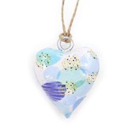 Petits Coeurs en Bois Décor - Abstrait Bleu (24)