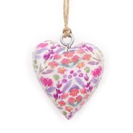Coeurs en Bois Décor Lrg - Motif Floral (24)