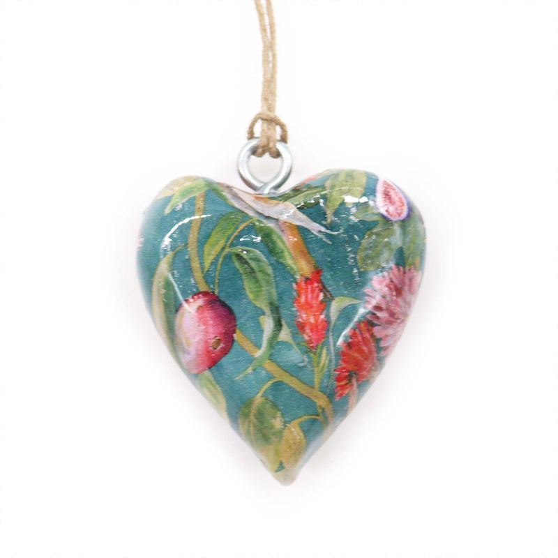 Coeurs en Bois Décor Lrg - Oiseau et Floral (24)