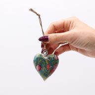 Coeurs en Bois Décor Lrg - Oiseau et Floral (24)
