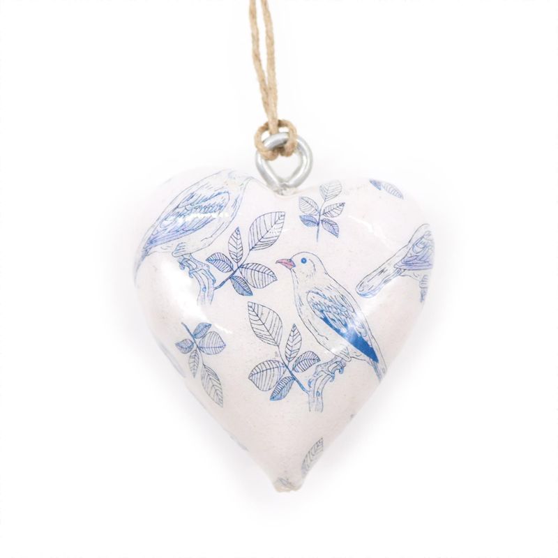 Coeurs en Bois Décor Lrg - Oiseau Bleu (24)