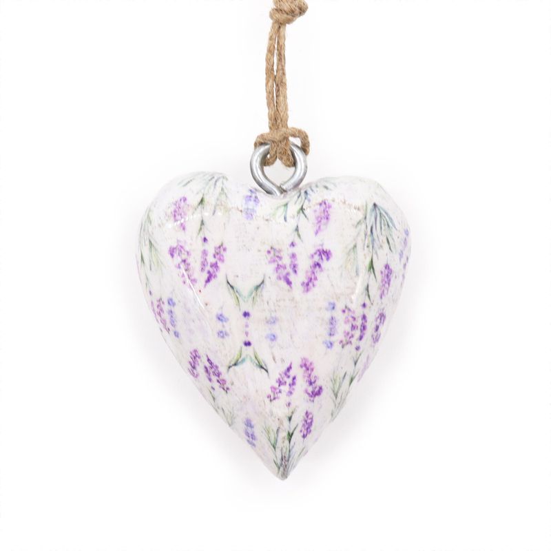 Coeurs en Bois Décor Lrg - Lavande (24)