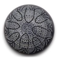 Tambour à Langue en Acier Happy Om Mandala Gravé - 16cm