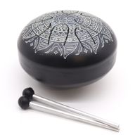 Tambour à Langue en Acier Happy Om Mandala Gravé - 16cm