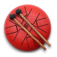 Tambour à Langue en Acier Happy Om Rouge - 16cm
