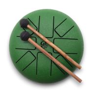Tambour à Langue en Acier Happy Om Vert - 16cm
