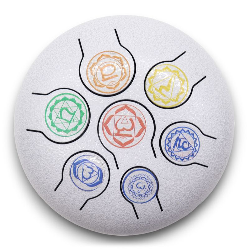 Tambour à Langue en Acier Happy Moyen 7 Chakra - 17x13cm