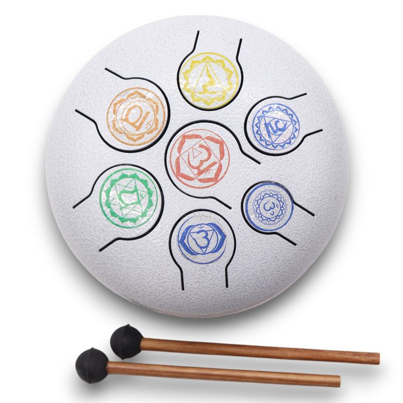 Tambour à Langue en Acier Happy Moyen 7 Chakra - 17x13cm