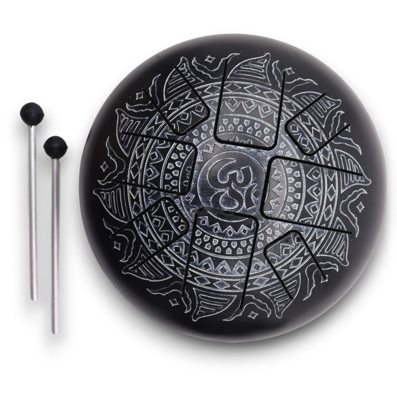 Tambour à Langue en Acier Happy Moyen Om Mandala Gravé- 22x15cm