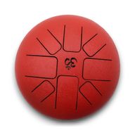 Tambour à Langue en Acier Happy Moyen  Om Rouge - 22x16cm