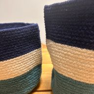 Lot de 3 Paniers en Jute - Oeil Protecteur - 15cm / 20cm / 25cm