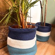 Lot de 3 Paniers en Jute - Oeil Protecteur - 15cm / 20cm / 25cm