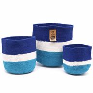 Lot de 3 Paniers en Jute - Oeil Protecteur - 15cm / 20cm / 25cm