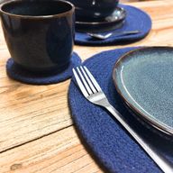 Set de Sous-Verres et Tapis en Corde de Jute « Oeil Protecteur » (4 de chaque)