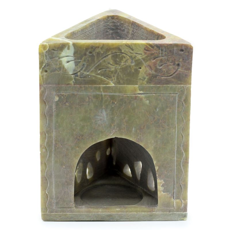 Brûleur à Huile Triangulaire en Pierre Ollaire 11x9cm - Élephant
