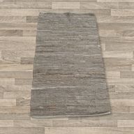 Petit Tapis Indien en Coton Tissé à la Main - 50x90cm - Gris Foncé