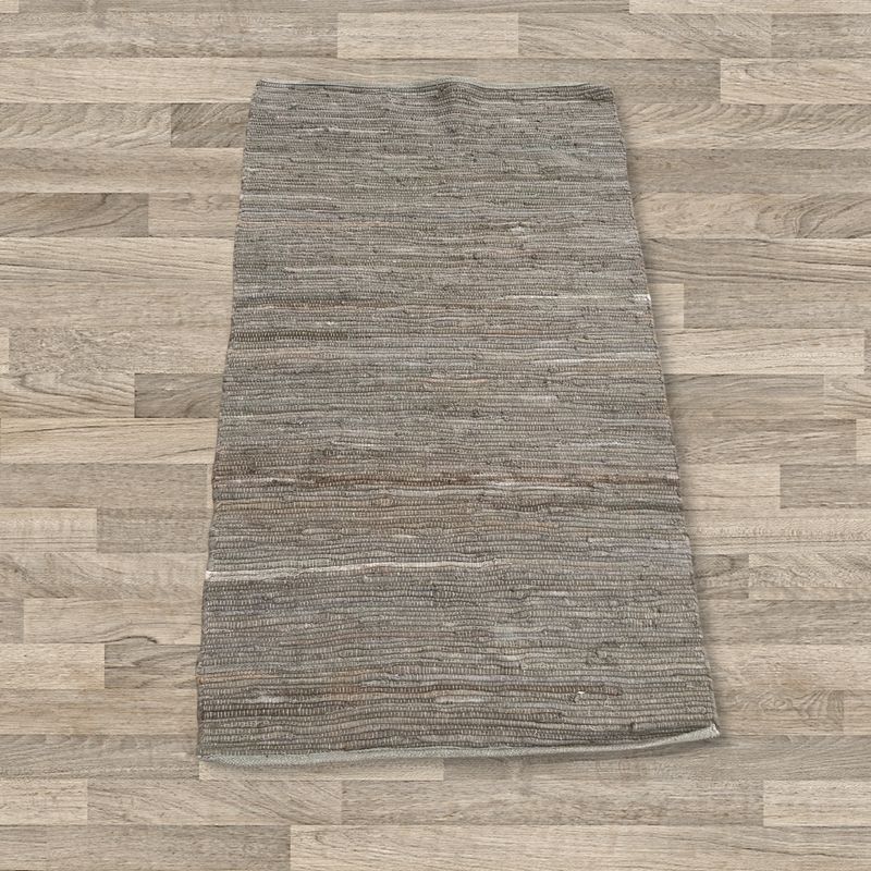 Petit Tapis Indien en Coton Tissé à la Main - 50x90cm - Gris Foncé