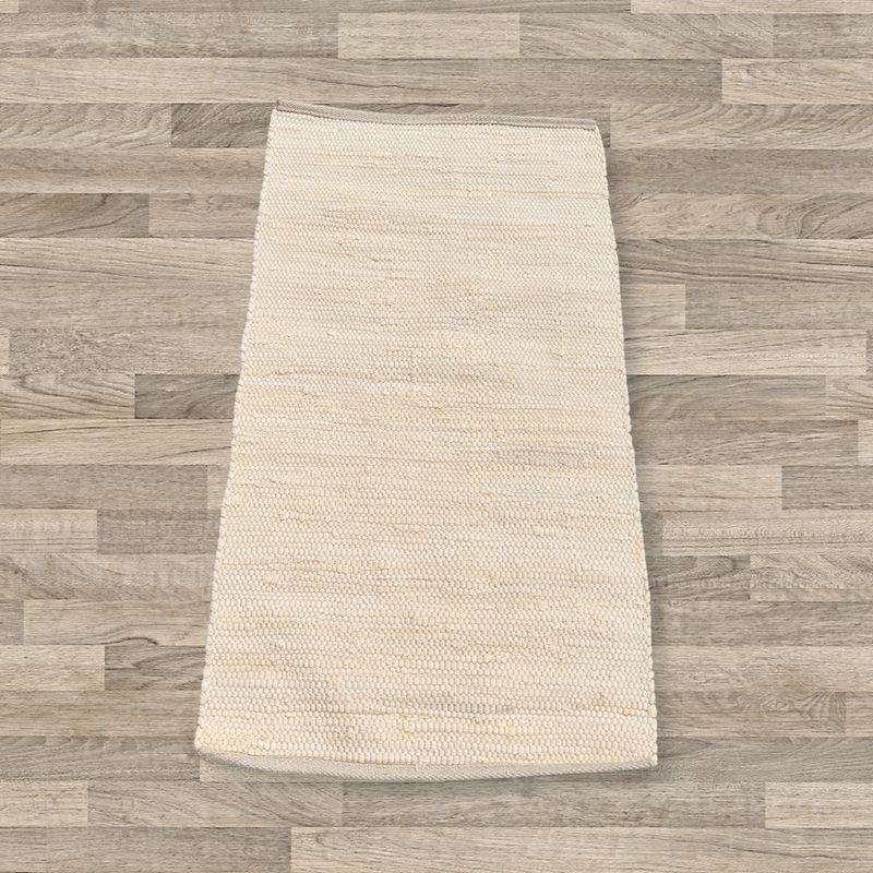 Petit Tapis Indien en Coton Tissé à la Main - 50x90cm - Crème