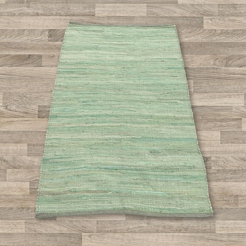 Petit Tapis Indien en Coton Tissé à la Main - 50x90cm - Aqua
