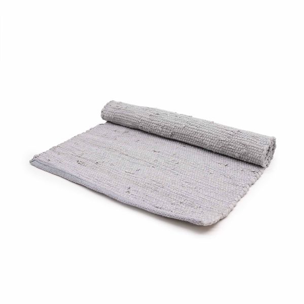 Petit Tapis Indien en Coton Tissé à la Main  - 50x90cm - Gris