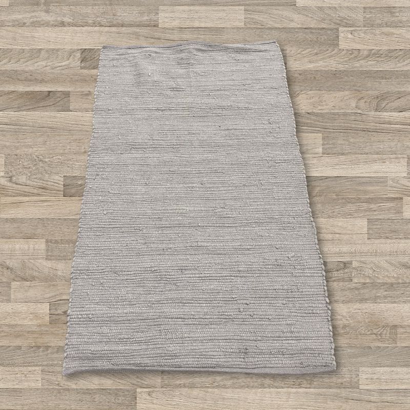 Petit Tapis Indien en Coton Tissé à la Main - 50x90cm - Gris