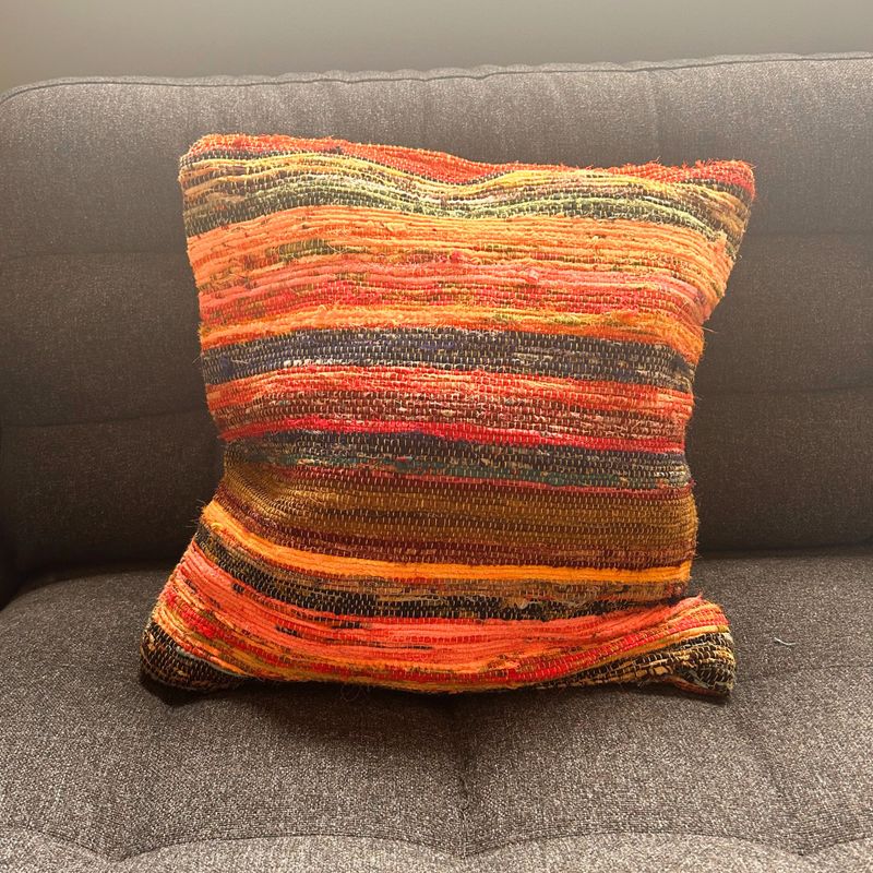 Housses de Coussin en Tissus Recyclés  - 40x40cm - Oranges Lever de Soleil