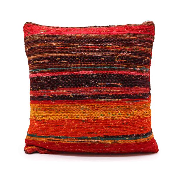 Housses de Coussin en Tissus Recyclés - 40x40cm - Rouges Profonds