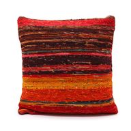Housses de Coussin en Tissus Recyclés - 40x40cm - Rouges Profonds