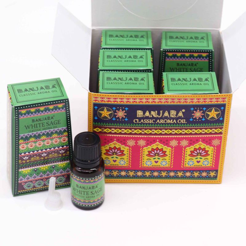 Huile Parfumée Indienne Banjara 10ml  - Sauge Blanche