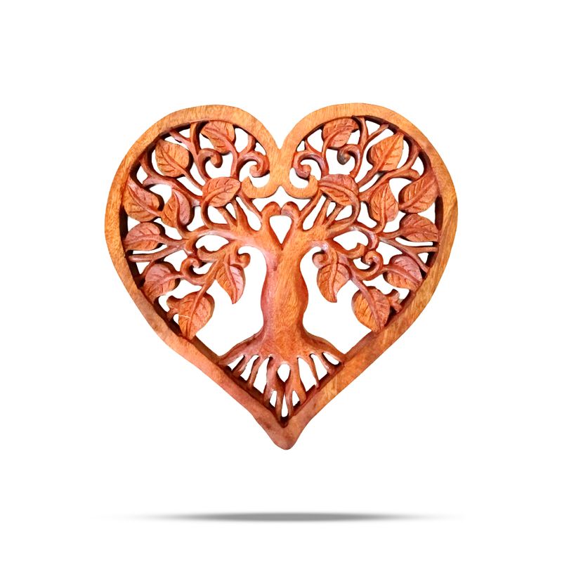 Panneau Arbre de Vie Décoratif Coeur en Bois 30cm