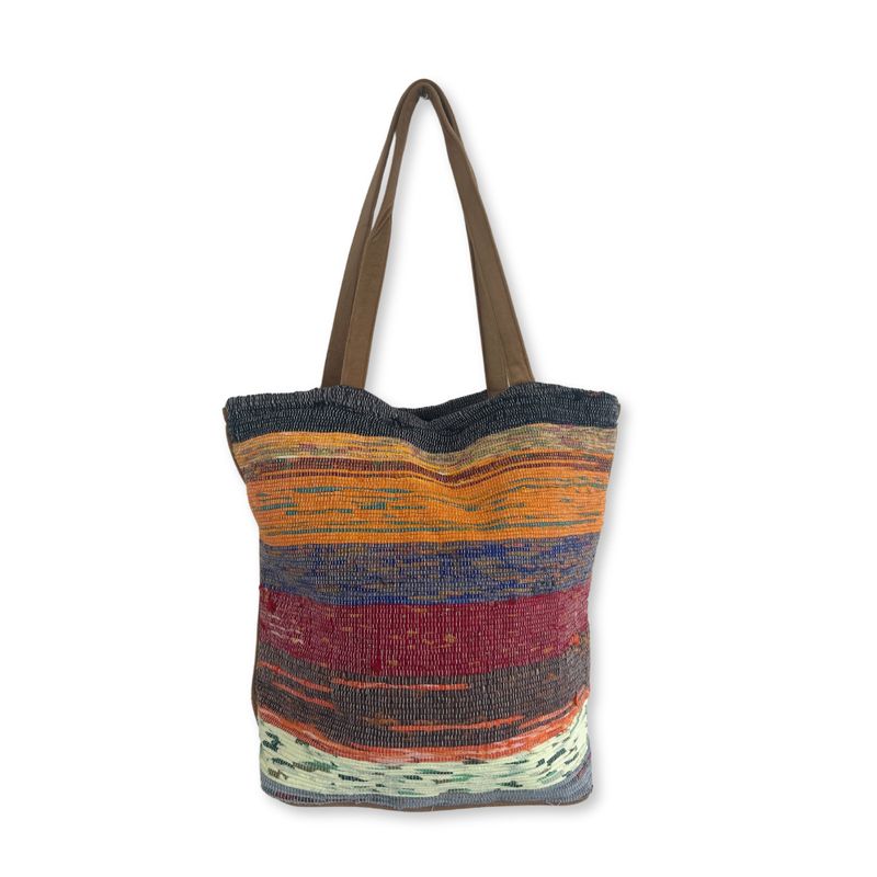 Grand Sac Tapis Recyclé - Nuances de Champignons