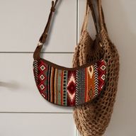 Sac Hobo Jacquard - Tons de Marron Profonds (sangle marron)