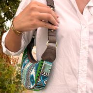 Sac Hobo Jacquard - Verts Audacieux (sangle marron)