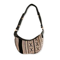 Sac Hobo Jacquard - Gris Métro (sangle noire)
