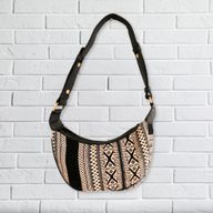 Sac Hobo Jacquard - Gris Métro (sangle noire)