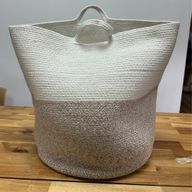 Grand Panier à Linge/Rangement en Corde de Coton 45x40cm - Beige