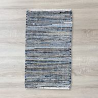 Petit Tapis en Jute et Coton Recyclé - 50x90cm - Bleu