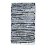Tapis Moyen en Jute et Coton Recyclé - 90x150cm - Bleu