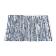 Grand Tapis Doux en Jute et Coton Recyclé - 130x170cm - Bleu