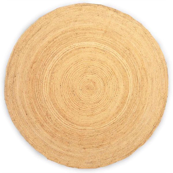 Très Grand Tapis Rond Doux en Jute 200cm