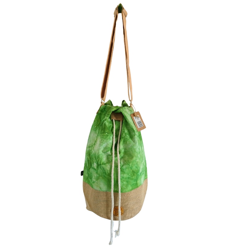 Sac à Dos Naturel - Toile Délavée Verte - Arbre de Vie