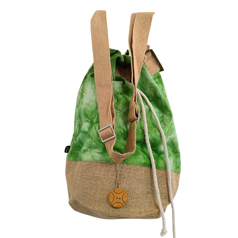 Sac à Dos Naturel - Toile Délavée Verte - Arbre de Vie